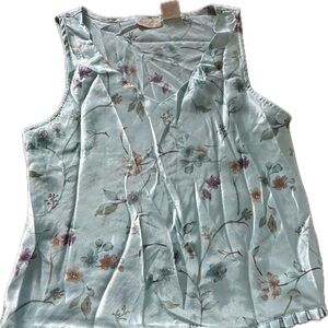 Floral Sleeveless Top - Light Blue